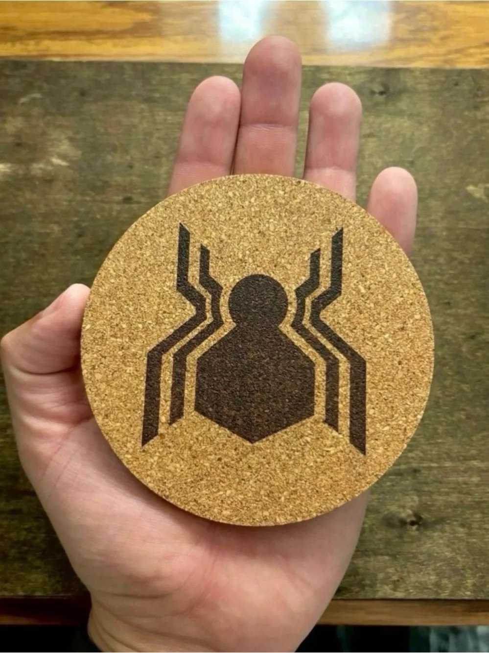 Spider-Man Cinematic Logos Laser Engraved Cork Coasters Lot of 3